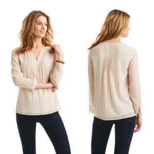 Vineyard Vines Pintuck Silk Blend Dotted Top S